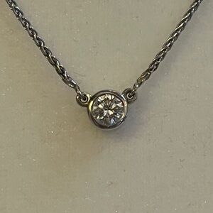 Diamond necklace, 1/4 kt pendant, 14kt white gold chain.